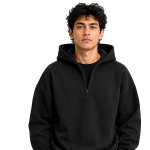 Half Zipper Solid Hoodie for Men