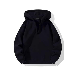 The Modern Soul Half Zipper Solid Hoodie for Men