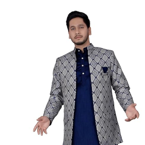 Style Full Sleeve Blue Kurta