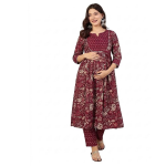 Maternity And Feeding Zip kurti And pant Set