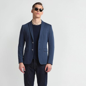 Textured Slim Fit Blazer for Men
