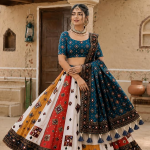 Print Rayon Semi Stitched Lehenga Choli