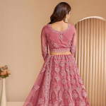Women's Semi Stitched satin blend Lehenga Choli with Embroidered Pattern