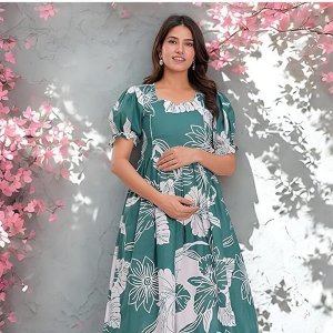 Floral Print Maternity Gown