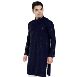 Men's Sequince Embroidered Cotton Blend Only Slim Fit Kurta