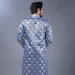 Silver Shade Kurta Pajama Sherwani Set