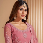Women's Semi Stitched satin blend Lehenga Choli with Embroidered Pattern
