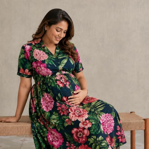 Zipless Printed Cotton Maternity Wear