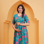 Women Pure Cotton Printed Maternity Feeding Kurta