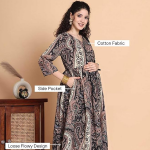Rayon Anarkali Maternity and Nursing Kurta Set